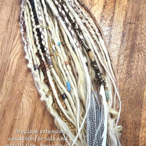 Babylon Blonde single ended braid in crocheted temporary Dreadlock Extensions. Multi textural, heavy braiding,beading and accent dreads
