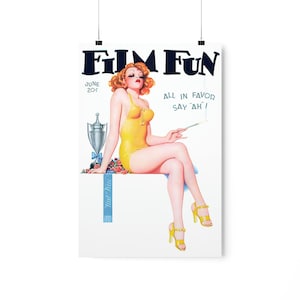 Film Fun Pin-Up Girl Art Print, Vintage Movie Poster