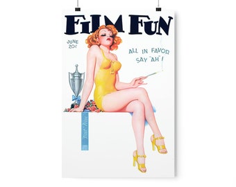 Film Fun Pin-Up Girl Art Print, Vintage Movie Poster