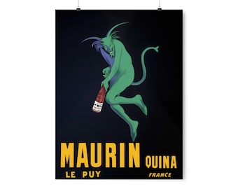 Maurin Quina Le Puy Liqueur Green Devil Drink Cappiello Vintage