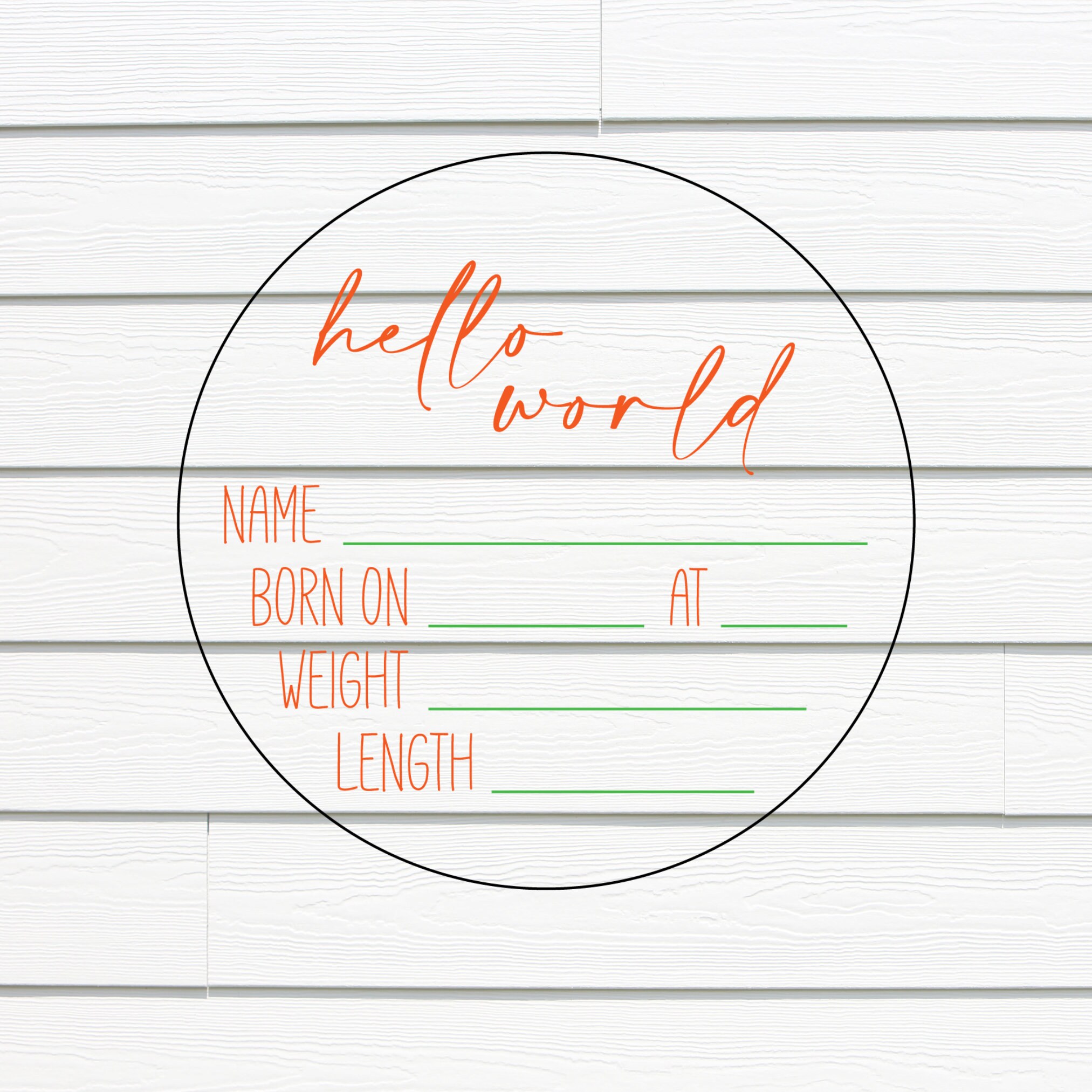 Hello World Baby Sign SVG, Milestone Announcement Laser Cut File, Baby ...
