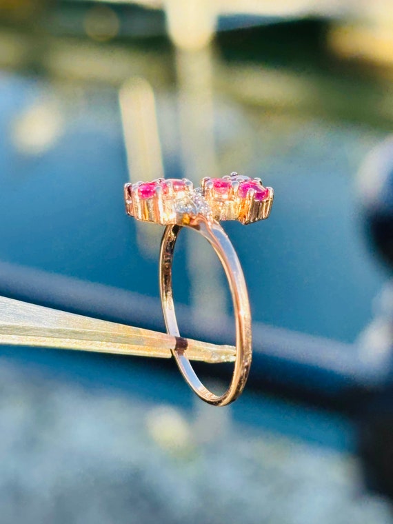 9ct rose gold Ruby and Diamond Ring - image 6