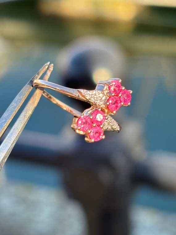 9ct rose gold Ruby and Diamond Ring - image 1