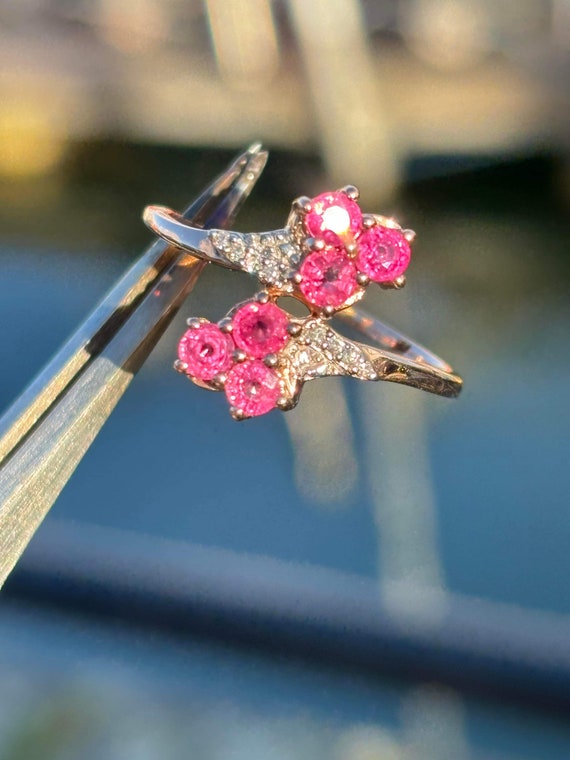9ct rose gold Ruby and Diamond Ring - image 3