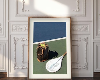 Match Point Old Money Printable Wall Art, Vintage Tennis Poster, Instant Download, Office or Den, 16x20
