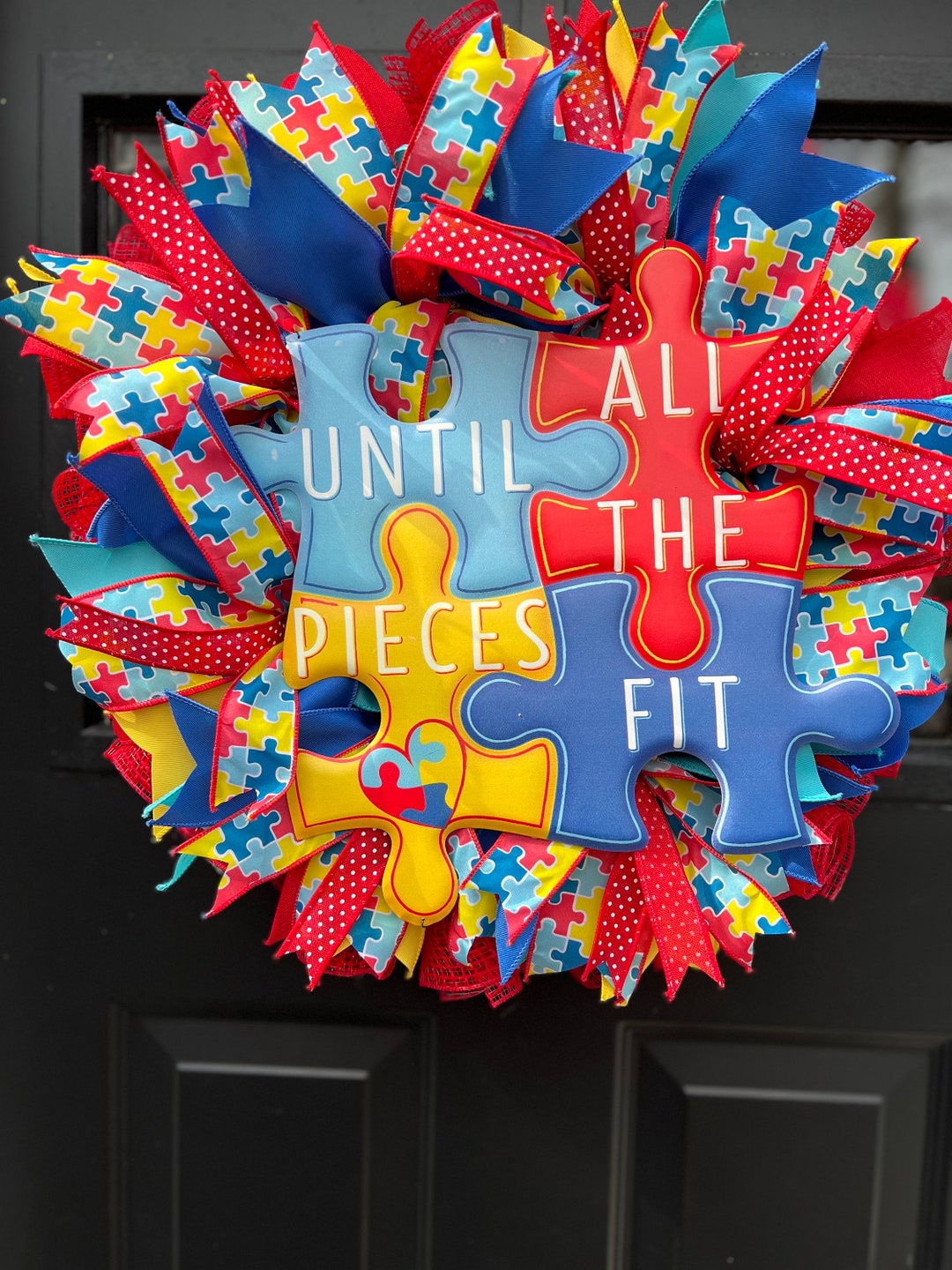 Puzzle Autism Awareness Month Wreath - Etsy