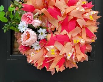 Coral Summer Wreath
