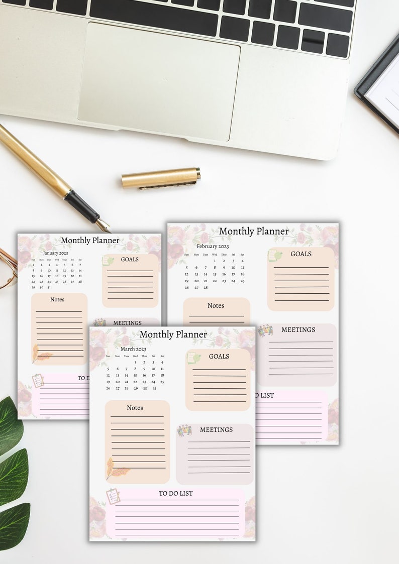 Bundle of Printable Digital Monthly , Weekly and Daily Planner - Etsy