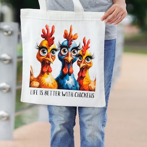 Life is better with Chickens Tote Bag | Gift for Chicken lovers, Bag