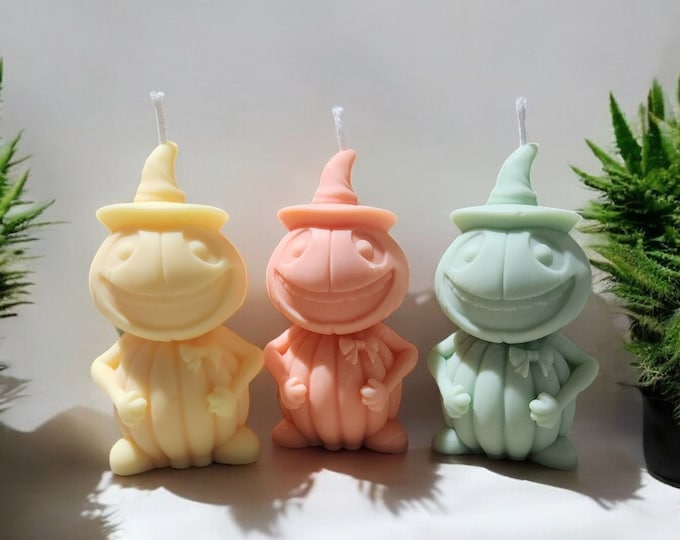 Halloween Candle, Smiling Pumpkin Candle, Pumpkin Doll, Cute Halloween Candle, Halloween Decoration