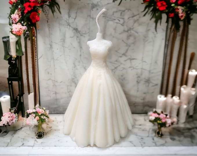 Bridal Dress Scented Candle , Wedding Gown, Bride Candle, Wedding Decor, Mother's Day, Birthday, Bridal party