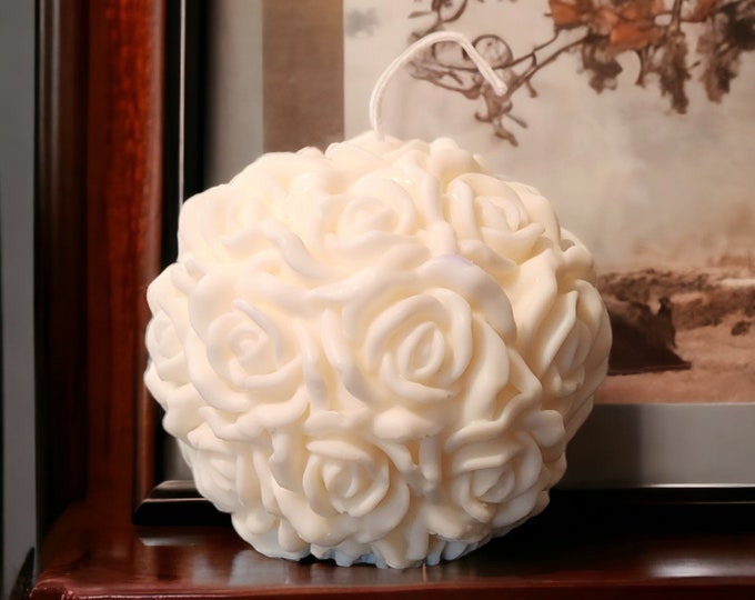 Rose Ball Candle,Candles , Modern candles , Aesthetics Candles ,  Gift , Wedding Gift | Baby Shower,  Decoration , Housewarming gifts