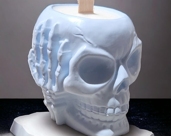 Skull Candle, Skull Container Candle, Hand Made Container Candle, Fun Candle, Cute Candle