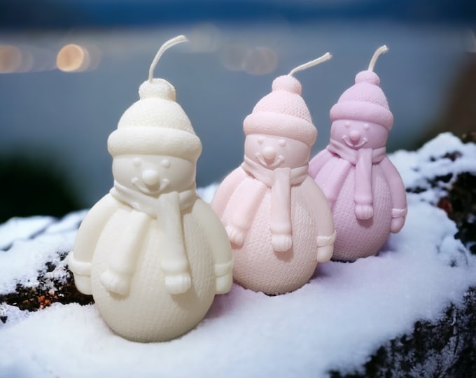 Snowman Candle, Scented Candle, Winter Candle, Christmas Candle