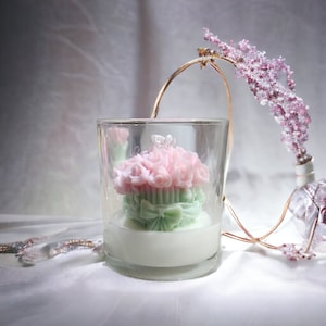 Bougie de roses dans un bocal parfumée, bougie bouquet de roses, faveur de mariage, faveur de fête, faveur de douche de bébé, bougie fleur, cadeau d&#39;amour