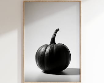 Jesienna dynia ścienna sztuka Pobierz wydruk cyfrowy Wydrukuj proste dynie Jesień Czarno-biały wystrój Nowoczesny Minimalistyczny Halloween Święto Dziękczynienia