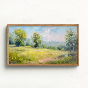 Springtime Frame Tv Art, Spring Samsung Frame Wall Decor, Rustic Vintage Farmhouse Oil Painting Download, 16 x 9, 4k