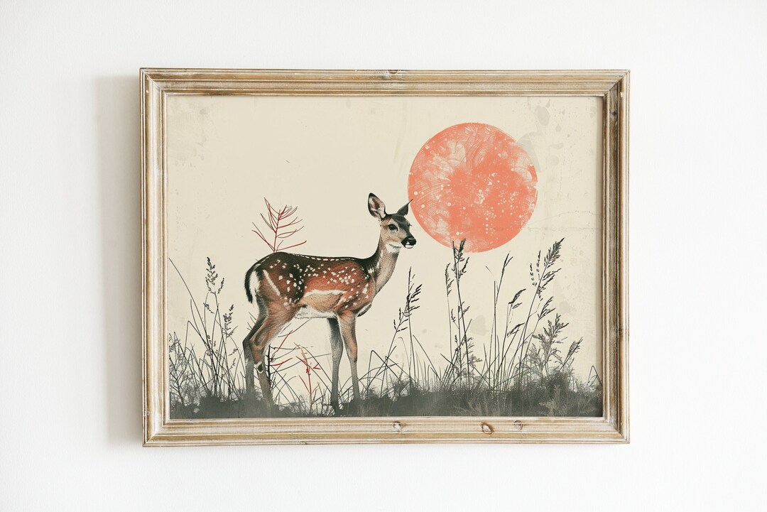 Vintage Deer Print Download, Hunting Nursery Printable Wall Art ...