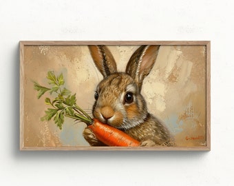 Easter Samsung Frame Tv Art, Digital Bunny Rabbit Painting Download, Vintage Spring Springtime Decor, 4k Artwork, Lg Tv