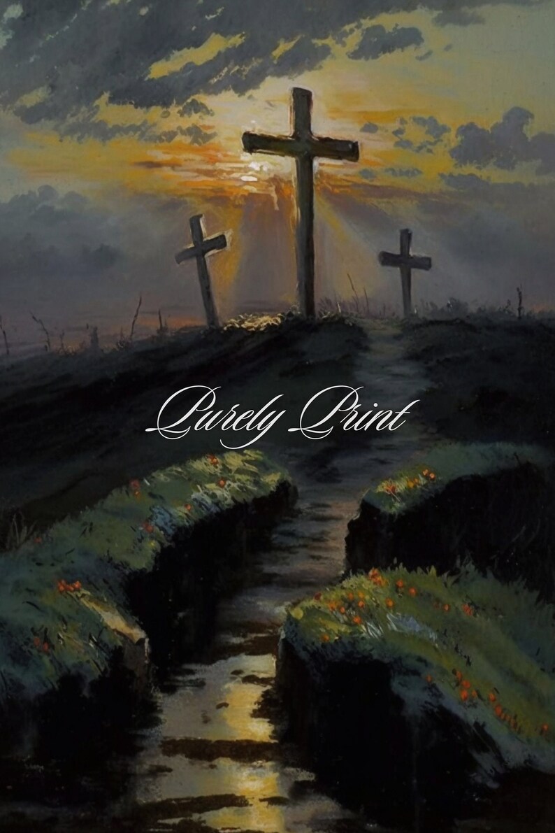 Three Crosses Painting Download Easter Digital Print Calvary Printable ...