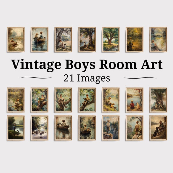 Boys Room Art Vintage Etsy