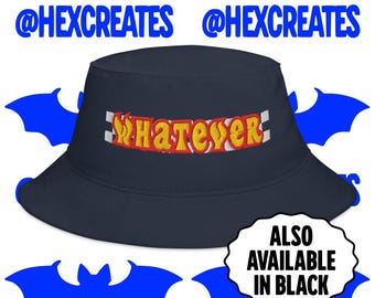 Whatever Bucket Hat, Racecar Punk, Checkered Flag, Hot Rod Inspired, Alternative Clothing