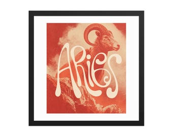 Aries Zodiac Framed poster | Astrology Wall Art | Horoscope Decor | April May Birthday Gift | Celestial Home Decor