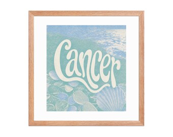 Cancer Zodiac Framed poster | Astrology Wall Art | Horoscope Decor | June July Birthday Gift | Celestial Home Decor