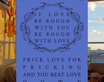 Shakespeare Love Zitat Prints - Gothic Romance, Dark Academia Wandkunst Poster