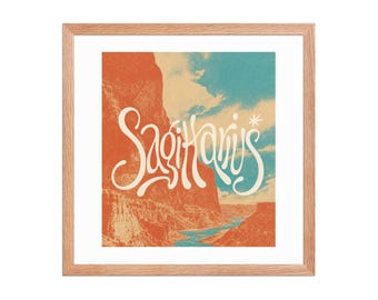 Sagittarius Zodiac Framed poster | Astrology Wall Art | Horoscope Decor | November December Birthday Gift | Celestial Home Decor