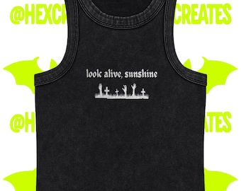 Look Alive Sunshine Tank Top: Emo Friedhof Grafik Alternative Goth Kleidung