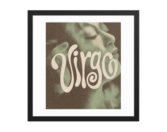 Virgo Zodiac Framed poster | Astrology Wall Art | Horoscope Decor | August September Birthday Gift | Celestial Home Decor