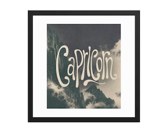 Capricorn Zodiac Framed poster | Astrology Wall Art | Horoscope Decor | December January Birthday Gift | Celestial Home Decor
