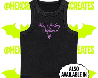 Sie ist ein Nightmare Snow Washed Tank Top Blink-182 Pop Punk Emo Kleidung