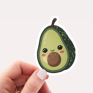 Cute Avocado Sticker, Vinyl Sticker, Avocado Sticker, Avocado Lover Sticker, Cute Avocado, Kawaii Avocado, Kawaii sticker, Happy Avocado