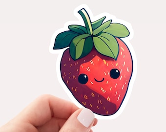 Cute Strawberry Sticker, Strawberry Sticker, Strawberry Lover Sticker, Cute Strawberry, Kawaii Strawberry, Kawaii sticker, Fruit Sticker