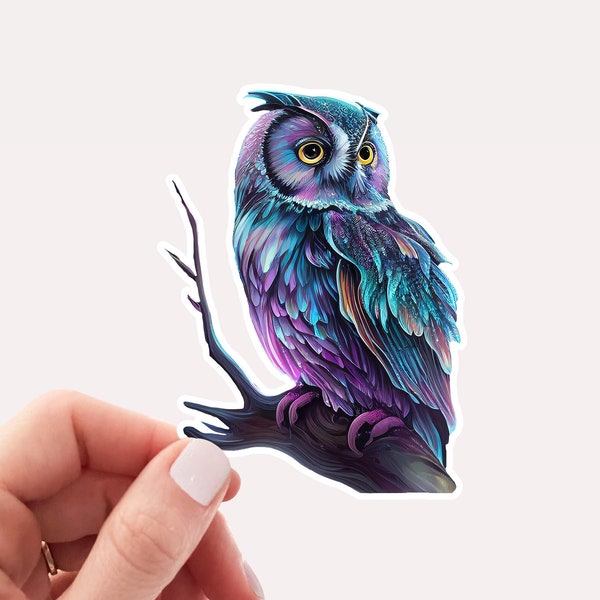 Magical Owl Vinyl Sticker, Owl Sticker for Laptop, Spirit Animal Sticker, Owl Lover Sticker, Spirit Animal, Bird Sticker, Magical Sticker