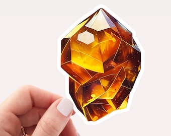 Citrine Crystal Sticker, Crystal Sticker, Citrine Sticker, Witchy Sticker, Orange Sticker, Pretty Sticker, Aesthetic Sticker, Amber Citrine