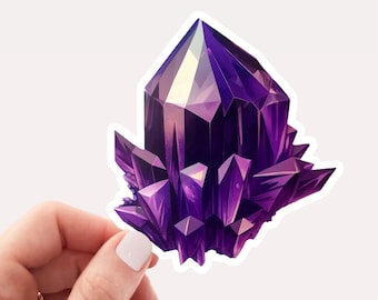 Purple Amethyst Cluster Sticker, Crystal Sticker, Amethyst Sticker, Witchy Sticker, Purple Sticker, Pretty Sticker, Aesthetic Sticker