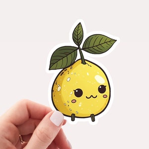Cute Kawaii Lemon Sticker, Cute Sticker, Lemon Sticker, Kawaii Sticker, Kawaii-style sticker, Fruit Sticker, Food Sticker