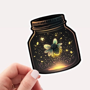 Cute Firefly in a Jar Vinyl Sticker, Firefly Sticker for Laptop, Cool Vinyl Sticker, Stickers for Laptops, Firefly Sticker, Cute Sticker