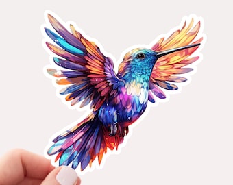 Magisk kolibri vinylklistermärke, kolibriklistermärke för laptop, andedjursklistermärke, fågelälskarklistermärke, fågelklistermärke, magiskt klistermärke