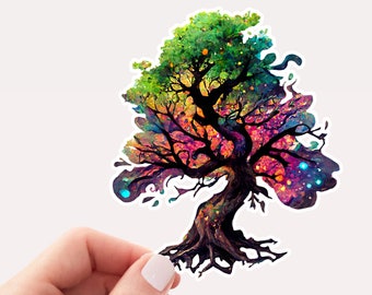 Magical Tree of Life Sticker, Colorful Tree, Pretty Sticker, Tree of Life, Tree Sticker, Rainbow Tree, Mythology, Tree of Heaven, Nature