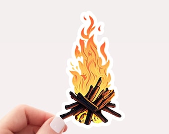 Gemütliches Lagerfeuer Vinyl Aufkleber, Camping Aufkleber für Laptop, Camping Liebhaber Aufkleber, Outdoor Liebhaber Aufkleber, Lagerfeuer Aufkleber, Camping Dekor