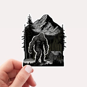 Sasquatch Sticker/Decal, Laptop Vinyl Sticker, Sticker/Decal for Laptop, Sasquatch in Forest Sticker/Decal, Bigfoot Sticker/Decal, Bigfoot