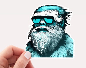 Cool Blue Yeti Sticker, Yeti Sticker, Magical Creature Sticker, Cool Sticker, Yeti in Sunglasses Sticker, Cool Stickers, Yeti Bro