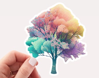 Pastel Rainbow Tree Sticker, Tree Sticker, Nature Sticker, Rainbow Tree Sticker, Pastel Sticker, Pretty Sticker, Aesthetic Sticker