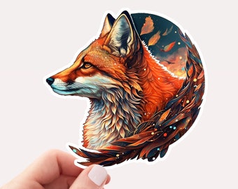 Magical Fox Sticker, Vinyl Sticker, Colorful Fox, Fox Lover Sticker, Cute Sticker, Red Fox Sticker, Animal Sticker, Red Fox Sticker
