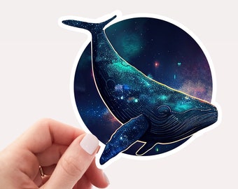 Space Whale Sticker, Whale Sticker, Galaxy Sticker, Space Sticker, Whale Sticker, Cool Sticker for Laptop, Space themed sticker, Cosmic Art
