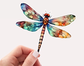 Colorful Dragonfly Vinyl Sticker, Pretty Dragonfly Sticker, Insect Sticker, Dragonfly Wings, Pretty Sticker